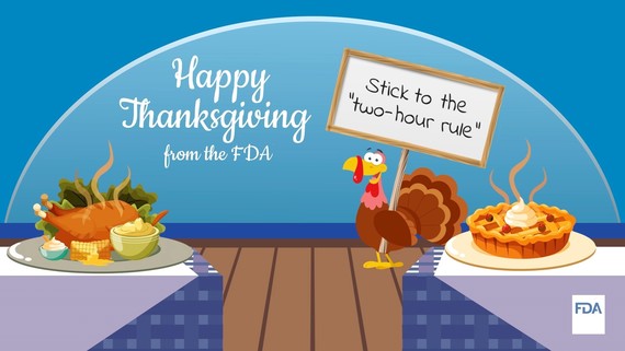 Text: Happy Thanksgiving from FDA - Text: Remember the two hour rule.