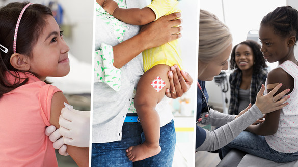 various children getting vaccinated