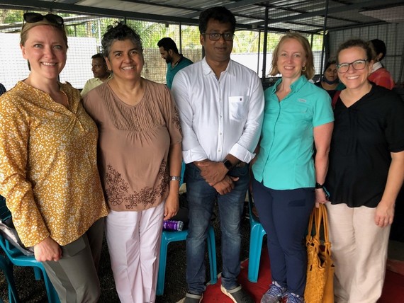 India Office staff visit a shrimp farm