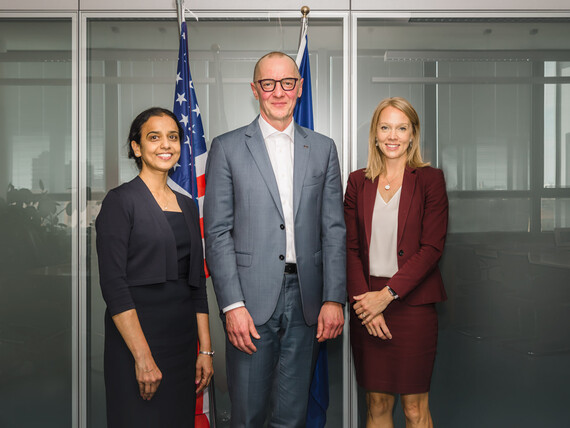 Ritu and Katie with EFSA's Bernhard Url