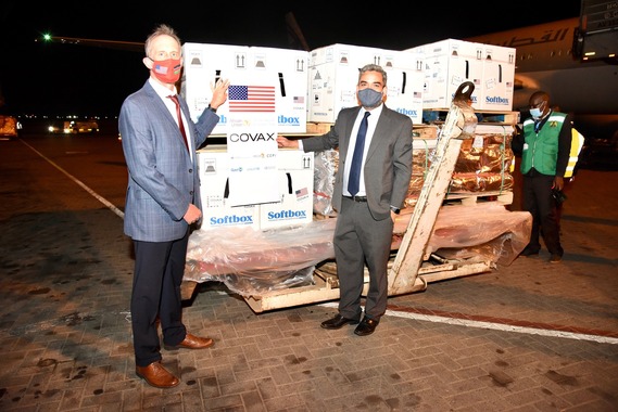 Doug Shaffer with COVAX shipment to Kenya