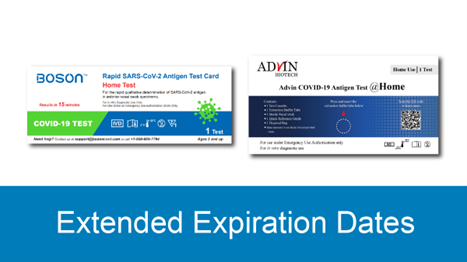 Extended Expiration Date for Two OTC COVID-19 At-Home Tests