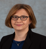 Portrait image of woman with glasses