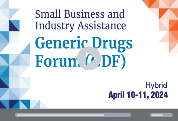 Generic Drug Forum 2024 video thumbnail with a play button in the center