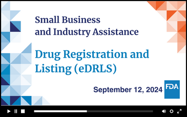 Electronic Drug Registration and Listing (eDRLS) Using CDER Direct - 2024 webinar promo video thumbnail