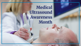 A doctor performs an ultrasound examination on a patient's neck. 