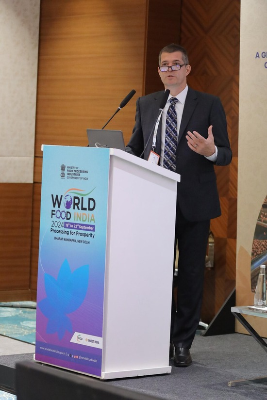Roy Stephens speaks at World Food India conference