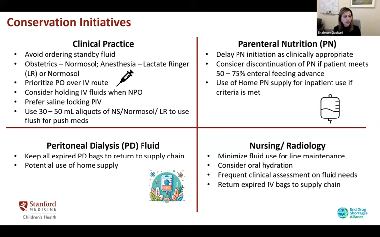 Video Frame from HHS Informational Briefing on IV Fluid Conservation Best Practices October 28, 2024