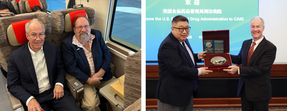 Dual image with Don Prater and Marc Allard; and CAIQ Director General Li Wentao greeting Don Prater.