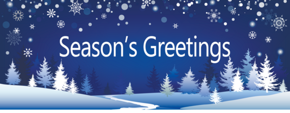 decorative winter scene with Season's Greetings