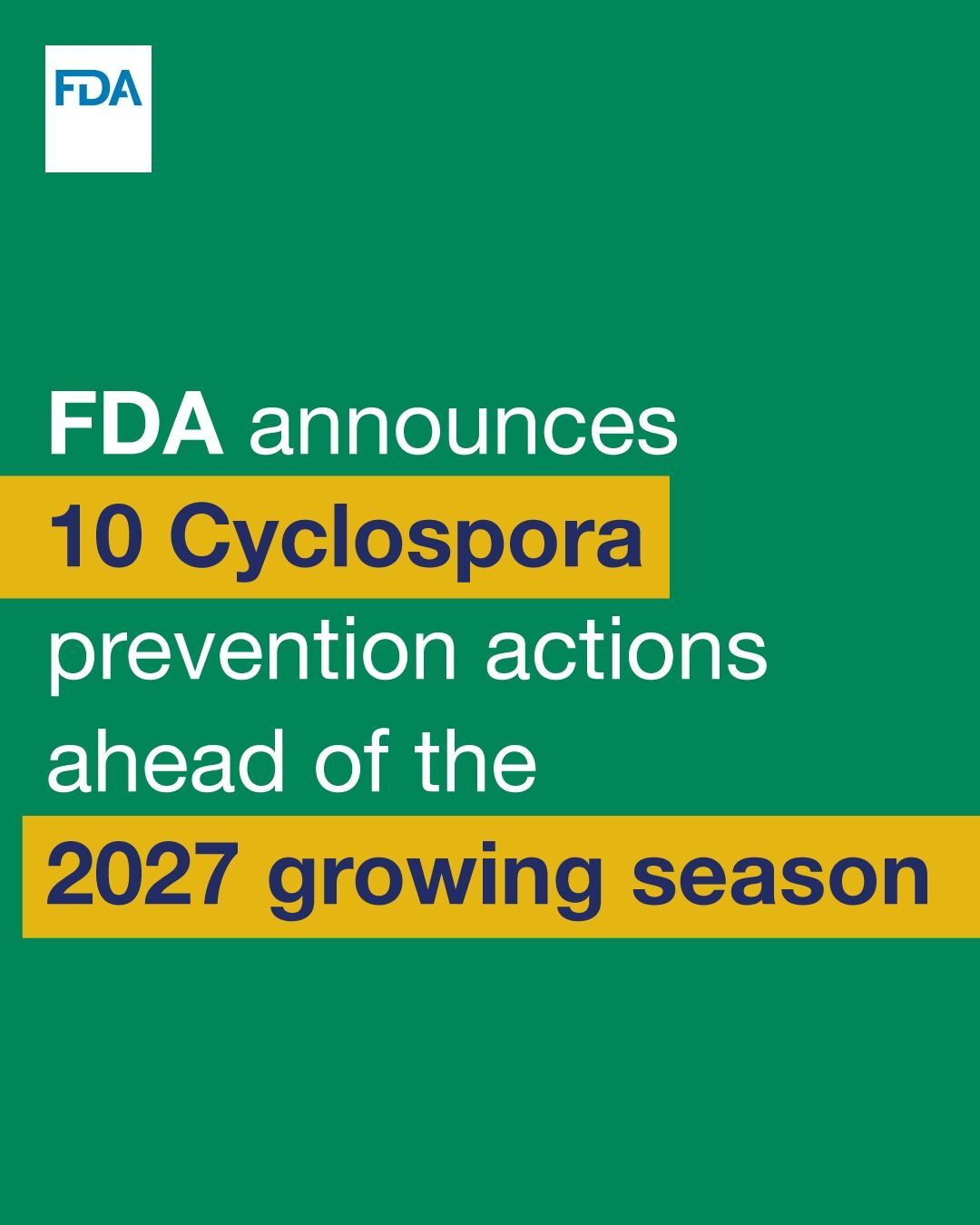 Cyclospora 2027 Prevention Action Graphic