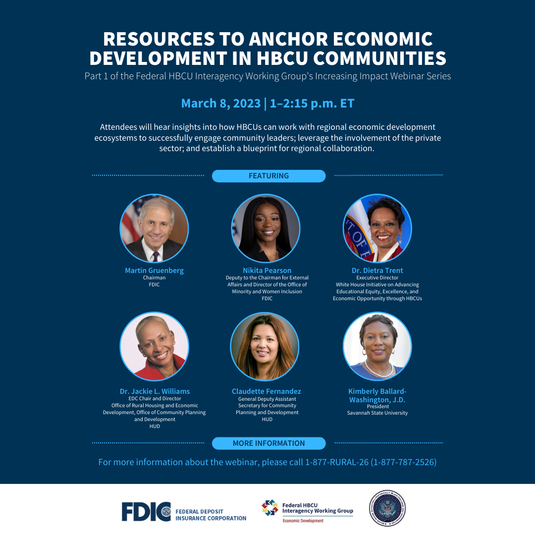 FDIC to Participate in the White House Initiative on Historically Black