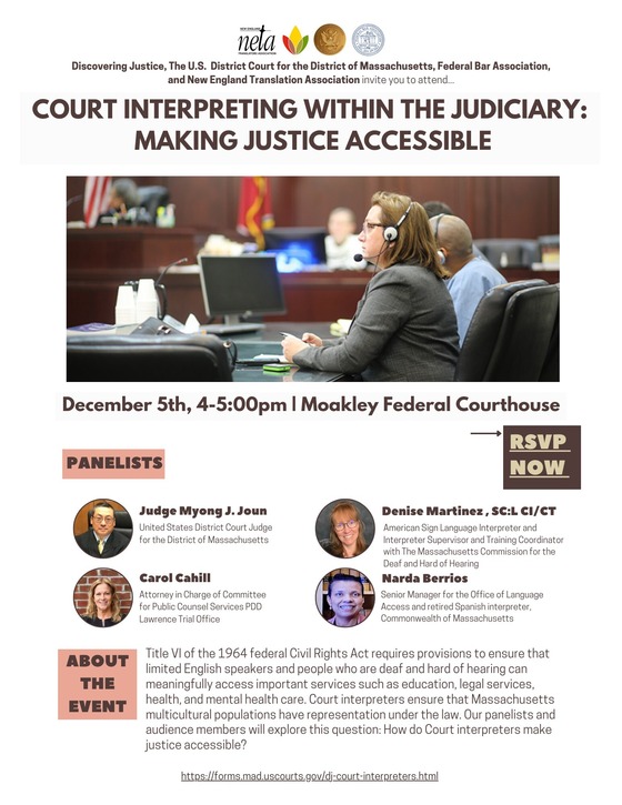 COURT INTERPRETING WITHIN THE JUDICIARY DECEMBER 5, 2023 AT 4PM