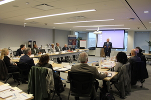 FMCS Deputy Director, Scot Beckenbaugh, welcomes a group of new federal mediators from around the country at the FMCS headquarters. 
