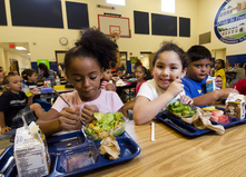 Children eating School Lunch