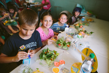 Children eating summer meals