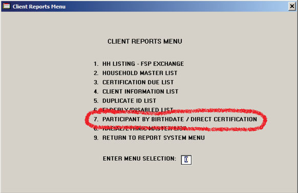 Screenshot of Clients Reports Menu