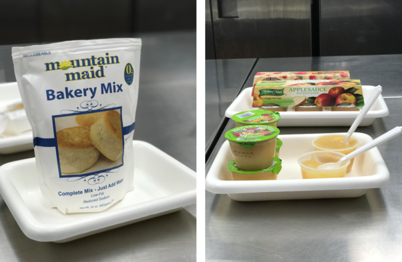 Pictures of the new 20 oz Bakery Mix and Apple Sauce Containers