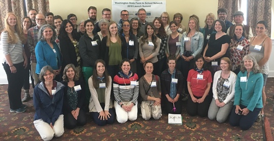 Partners pose for a picture at the 2018 Washington Farm to School Network Launch Summit