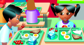 MyPlate Nate and Kate at breakfast