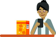 older adult woman looking at a tablet