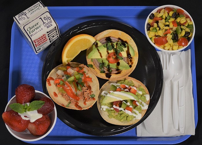 Gold Meal Award Winner "Savory Street Tacos with fiesta corn salad" from East Hampton Public Schools in Connecticut.