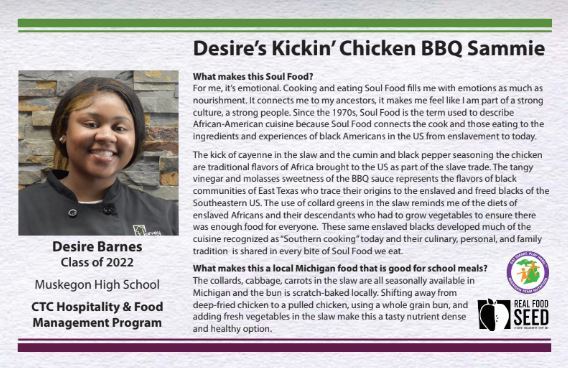 Recipe Card for Kickin’ Chicken BBQ Sammie 