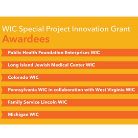 WIC Special Project Innovation Grant Awardees