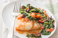 Pollock with Spinach