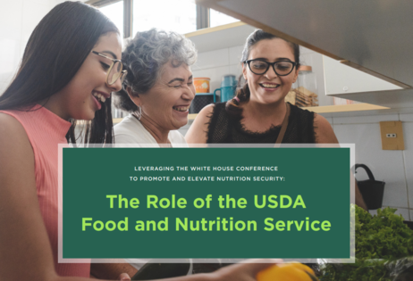 USDA Post-White House Conference report cover showing three adults washing vegetables. 