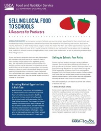 A photo of USDA's Selling Local Food to Schools fact sheet 