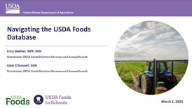 USDA Foods Database Webinar slide