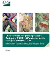 Cover of Child Nutrition Program Operations During the COVID-19 Pandemic, March through September 2020