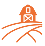 Orange farm field icon