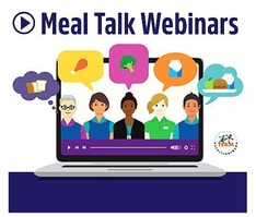 Meal Talk infographic with people and vegetables on a computer screen 