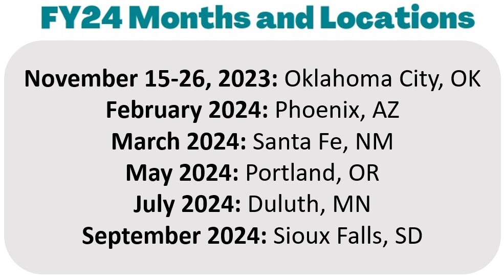 CNCT FY24 Dates and Locations