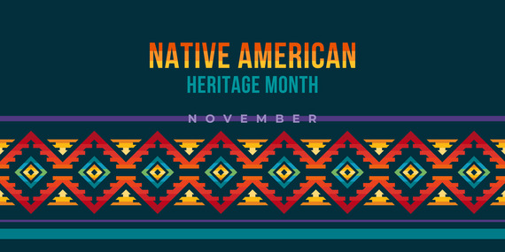 Banner celebrating Native American Heritage observance.