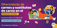 Ofrecimiento de carnes y substitutos de carne en el desayuno escolar