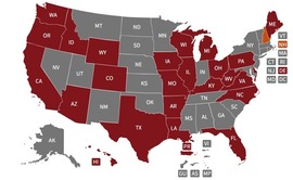 Map of States with Farm to Food Bank Projects