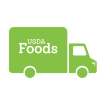 green USDA Foods truck icon