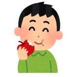 boy eating apple