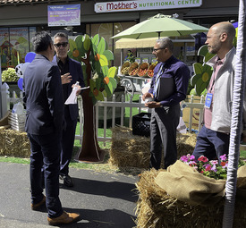 Group of people at a farmers market 