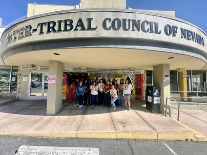 People standing in front of building