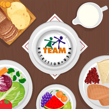 mesa con alimentos de todos los grupos