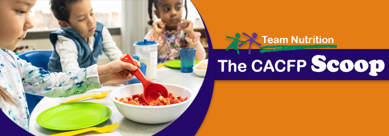 Team Nutrition CACFP Scoop newsletter graphic art