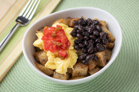 Breakfast Bowl with Black Beans and Eggs