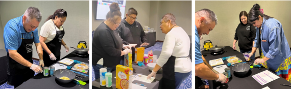 CNCT Champions prep food for cooking demonstration