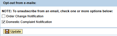 WBSCM opt out from emails screenshot