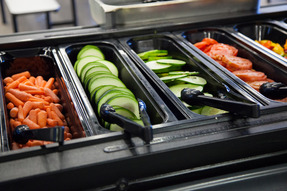 Vegetables on a salad bar