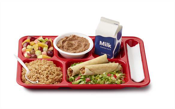 Lunch tray with food
